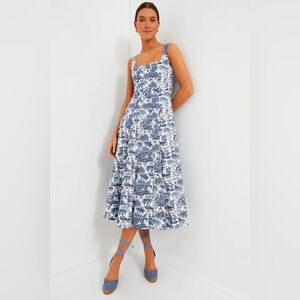 STAUD Blue Toile Wells Dress size 2
